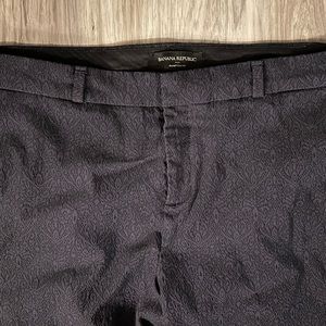 Banana Republic Navy and Black print ankle pants